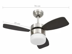 Ventilador de techo con luz con mando marrón oscuro 76 cm^vidaxl Clearance