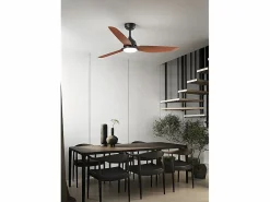 Aire Acondicionado, Ventilación|Ventilador de techo con luz Perenz 7189 N CT Negro - Ø 132 cm, 3 aspas, 6 velocidades, motor DC de 40 W, silencioso