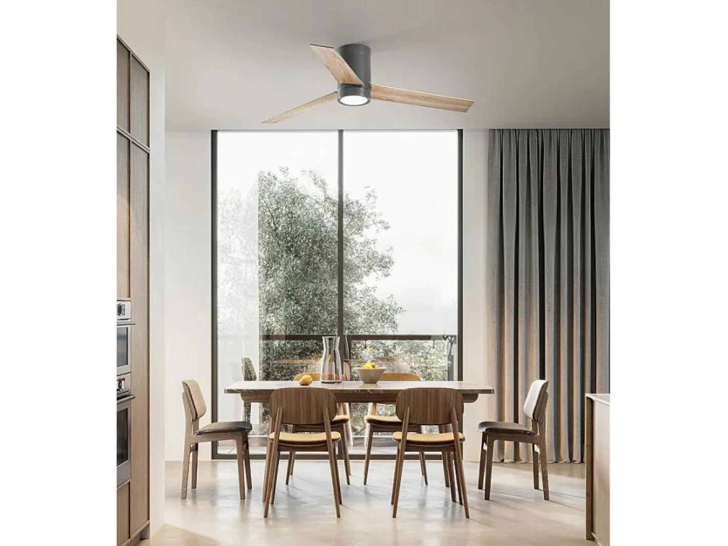 Aire Acondicionado, Ventilación|Ventilador de techo con luz Perenz 7185 GR CT - Ø 132 cm, 3 aspas, 6 velocidades, motor DC de 40 W, silencioso