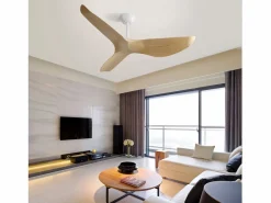 OKWISH Aire Acondicionado, Ventilación|Ventilador de techo de 52" - Con control remoto de 6 velocidades - 3 aspas de ABS - Color madera