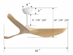 OKWISH Aire Acondicionado, Ventilación|Ventilador de techo de 52