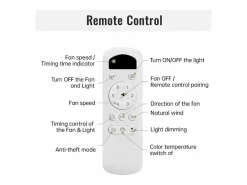 OKWISH Aire Acondicionado, Ventilación|Ventilador de techo de 52