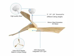 OKWISH Aire Acondicionado, Ventilación|Ventilador de techo de 52