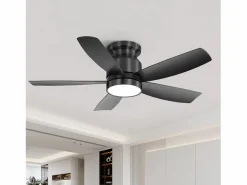 Ventilador de techo de 42 pulgadas con iluminación LED de 18 W, control remoto, 5 aspas de ABS, motor CC reversible, color (106,68 x 106,68 x 23,11 cm)^ Best