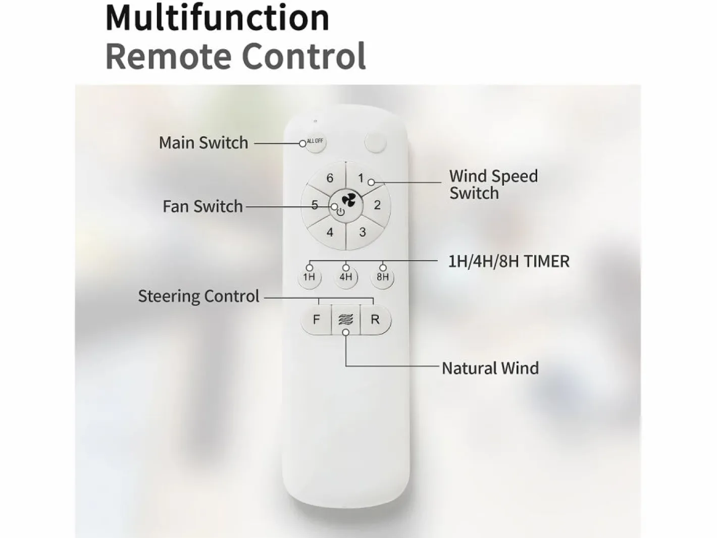 Aire Acondicionado, Ventilación|Ventilador de techo de 52 pulgadas - Ventilador de techo con 3 aspas de ABS y control remoto de 6 velocidades - para sala de estar