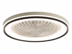 Ventilador de techo de 19 pulgadas con control remoto, 3 aspas de ABS, motor de CC ultrasilencioso, LED RGB regulable de 3 colores (48,26 x 48,26 x 12,7 cm) Blanco Online