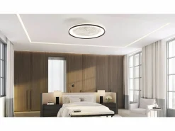 Ventilador de techo de 19 pulgadas con control remoto, 3 aspas de ABS, motor de CC ultrasilencioso, LED RGB regulable de 3 colores (48,26 x 48,26 x 12,7 cm) Blanco Online