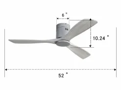 Ventilador de techo de 52 pulgadas - Ventilador de techo de 3 aspas con control remoto - 6 velocidades - para sala de estar y dormitorio^ New