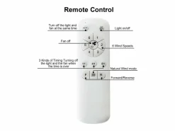 Ventilador de techo de 22 pulgadas - Ventilador de techo con varilla y bombilla integradas - 6 velocidades - para sala de estar Marru00f3n