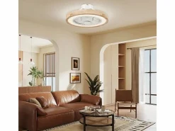 Ventilador de techo natural - Ventilador de techo con luz LED y 6 velocidades - para dormitorio^ Sale