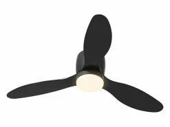 Ventilador de techo - Ventilador de techo con luz LED y 3 aspas - 6 velocidades - para dormitorios Negro Discount