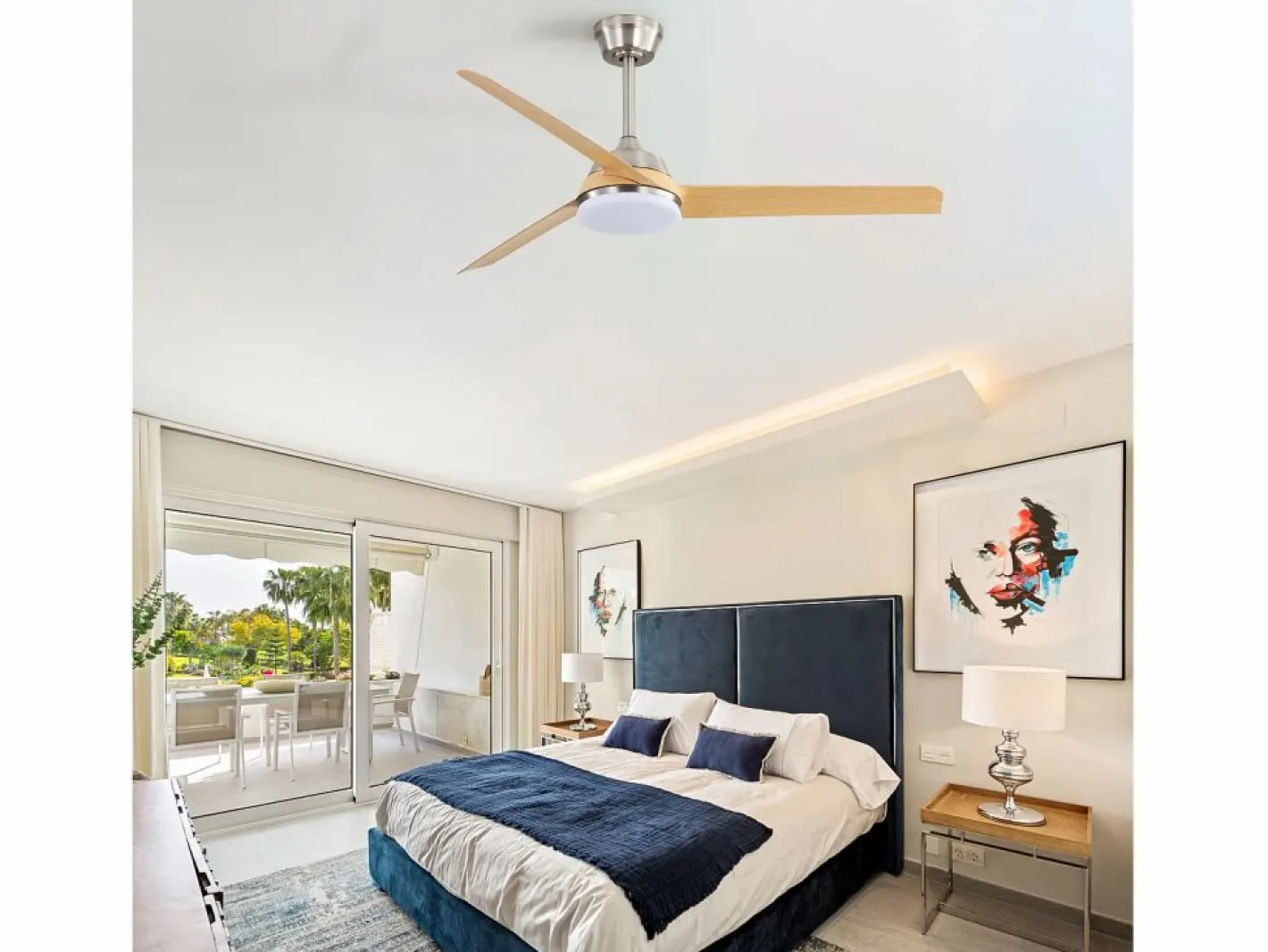 Aire Acondicionado, Ventilación|Ventilador de techo de 20 pulgadas - Ventilador de techo con 7 aspas de ABS y control remoto - 6 velocidades - para casa de campo