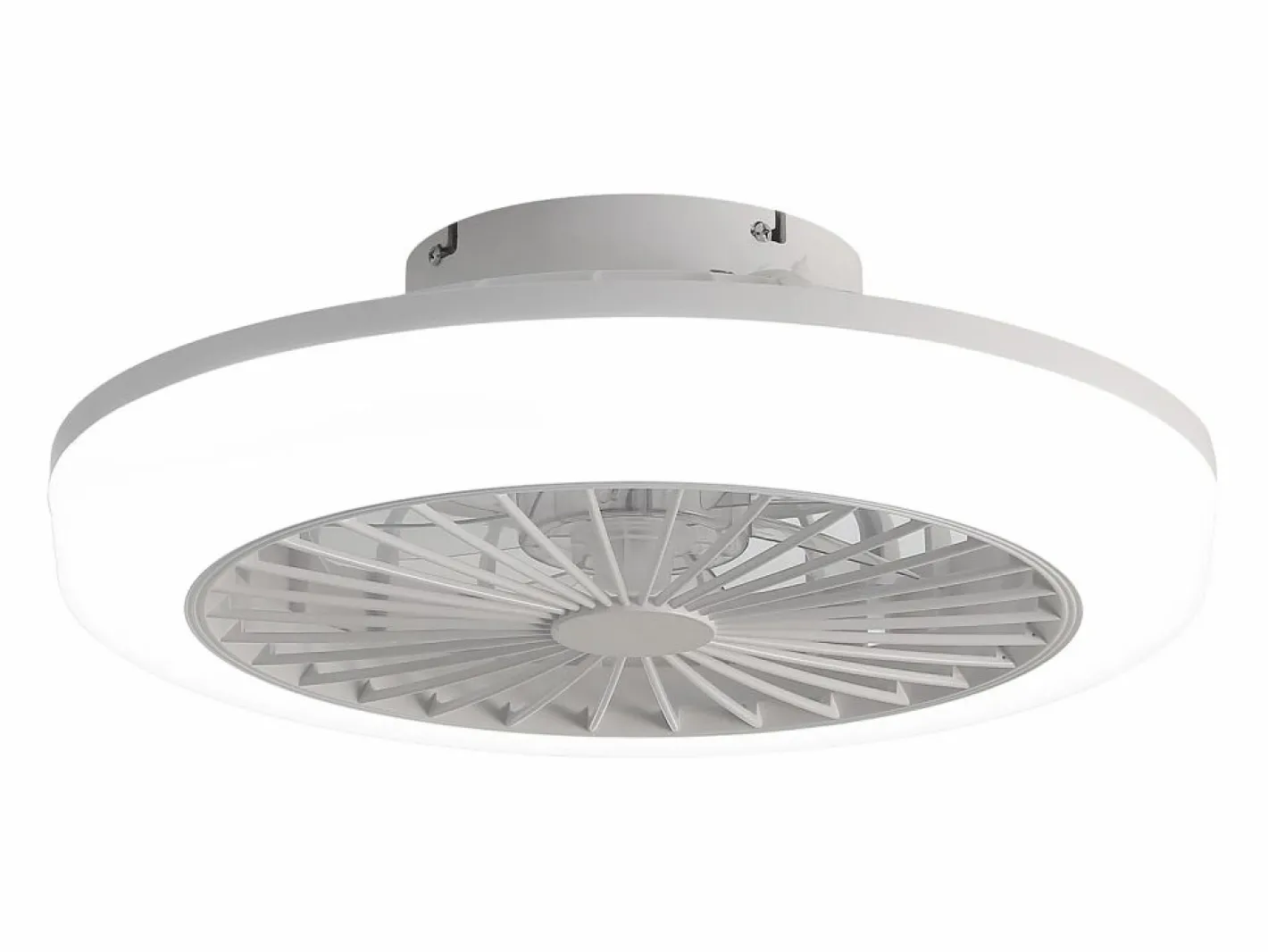 Ventilador de techo sin aspas con luz y control remoto, diseño moderno, ABS, , montaje empotrado (45,7 x 45,7 x 14,5 cm)^ Best
