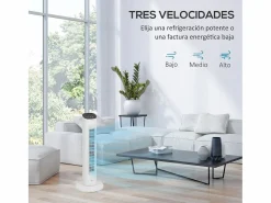 Ventilador de torre 50W con mando a distancia 3 velocidades 78 cm^Homcom Outlet