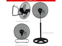 Basic Ventilador Goodyear GY18SF 55W 3 en 1 negro/inox Plateado New