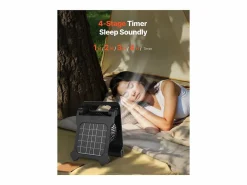 Ventilador Solar SucceBuy Portátil Recargable 10000 mAh con Iluminación LED, Panel Solar Plegable 4 W, 4 Velocidades, Temporizador, Alimentación USB^ Discount