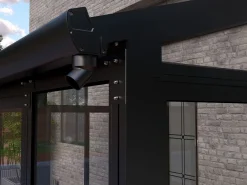 EXPERTLAND Veranda de aluminio y policarbonato con protección UV - 12 m² - antracita - MATHILDA Gris antracita Discount