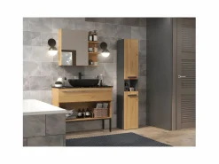 TOPESHOP VERONA - Torre de baño - 30x30x170cm - mueble de baño con almacenamiento - imitacion madera Color natural claro Best