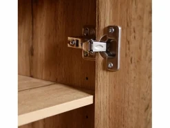 ModernLuxe Armario De Entrada|Vestíbulo con Espejo y Mueble para Zapatos - Natural y Negro - Espacioso y Elegante
