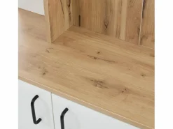 ModernLuxe Armario De Entrada|Vestidor 75×33×180 cm - con perchas y zapatero - 5 compartimentos - 2 puertas - natural + blanco