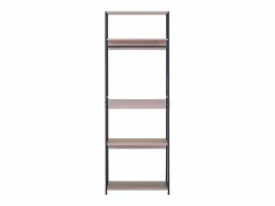 Vestidor abierto 3 estantes y barra roble cambrian negro 60x175x40 cm Negro / Color natural claro Discount