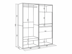 Vestidor abierto, 120x35x145cm, Dormitorio, habitación, Zapatero,^Skraut Home Online