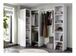 Vestidor de rincón Luz color 226cm (ancho) 79.4 cm (fondo) 185 cm (alto) Blanco Clearance