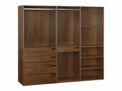 Sweeek Armario Abierto, Vestidor|Vestidor módulo de 3 elementos nogal