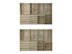 Sweeek Armario Abierto, Vestidor|Vestidor módulo de 4 elementos natural