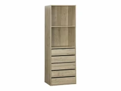 Sweeek Armario Abierto, Vestidor|Vestidor módulo de 4 elementos natural