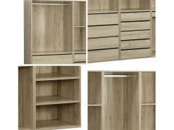 Sweeek Armario Abierto, Vestidor|Vestidor módulo de 4 elementos natural