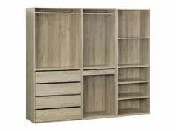 Sweeek Armario Abierto, Vestidor|Vestidor módulo de 3 elementos natural