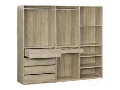 Sweeek Armario Abierto, Vestidor|Vestidor módulo de 3 elementos natural