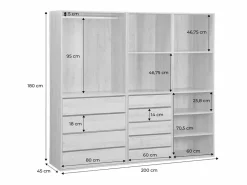 Vestidor módulo de 3 elementos natural^Sweeek Discount