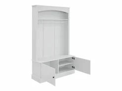 ModernLuxe Vestidor moderno - con perchero y almacenamiento para zapatos - Banco de almacenamiento - con ganchos - Blanco Sale