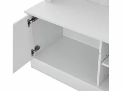 ModernLuxe Vestidor moderno - con perchero y almacenamiento para zapatos - Banco de almacenamiento - con ganchos - Blanco Sale