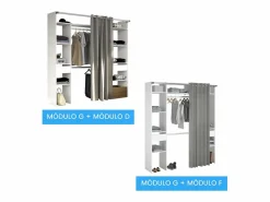 Vestidor Modular Abierto Custom con Modulo G 4 Estantes 138x180 cm Blanco Discount