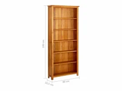 vidaX Estantería de 6 niveles de madera maciza de roble 80x22,5x180 cm^vidaxl New