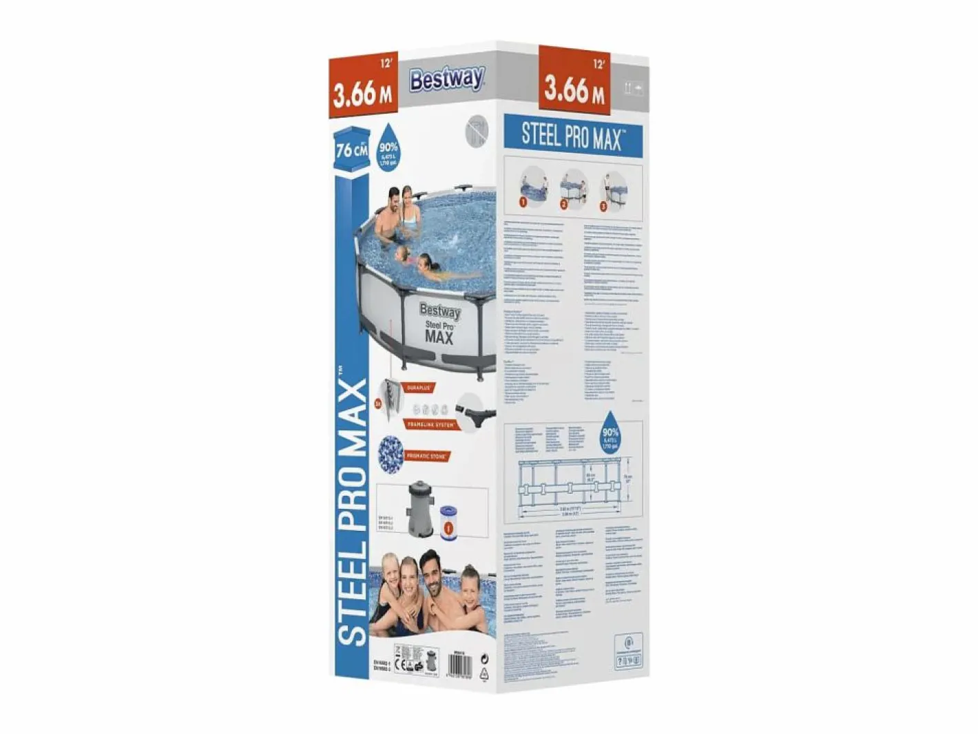 Bestway VidaXL Piscina desmontable Steel Pro Max 6473L Ø366 cm Gris Hot