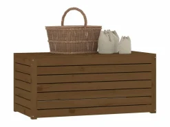 Violeta Baúl de jardín madera maciza pino marrón miel 101x50,5x46,5 cm^Garden Furniture Discount