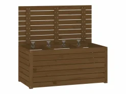 Violeta Baúl de jardín madera maciza pino marrón miel 101x50,5x46,5 cm^Garden Furniture Discount