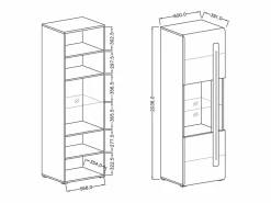Vitrina 1 puerta con LED Louis Madera^Petits-Meubles Discount