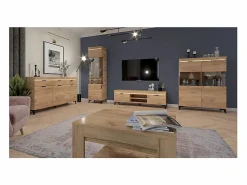 Petits-Meubles Vitrina|Vitrina 1 puerta con LED Ruben Madera