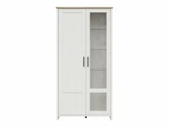 Vitrina 2 puertas Aksel Blanco y Madera^Petits-Meubles Clearance