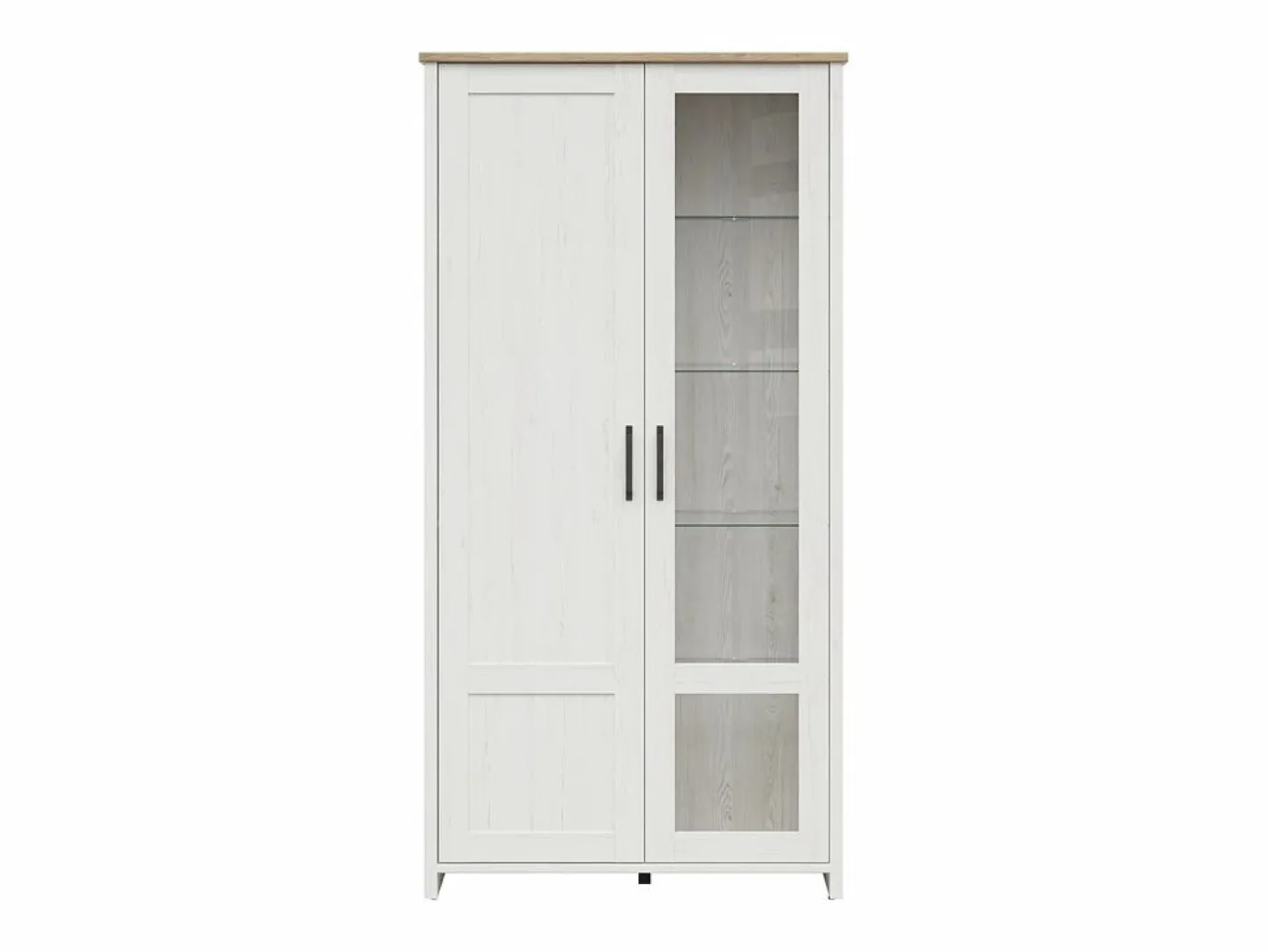 Vitrina 2 puertas Aksel Blanco y Madera^Petits-Meubles Clearance