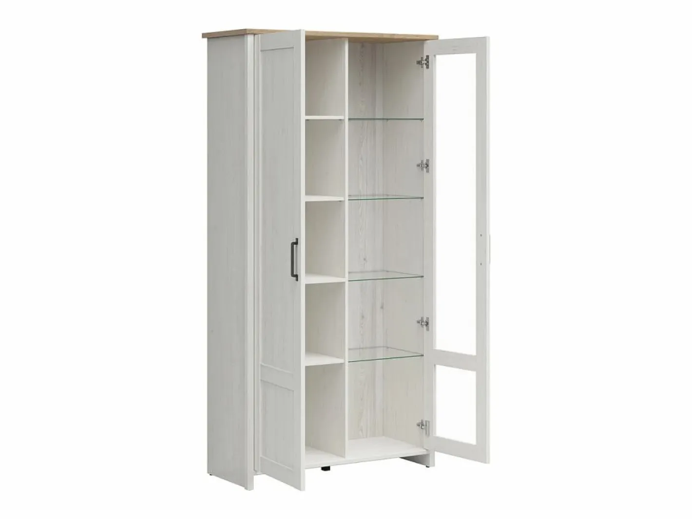 Vitrina 2 puertas Aksel Blanco y Madera^Petits-Meubles Clearance