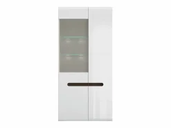 Petits-Meubles Vitrina 2 puertas con LED Darrel lacado y Madera Blanco Outlet