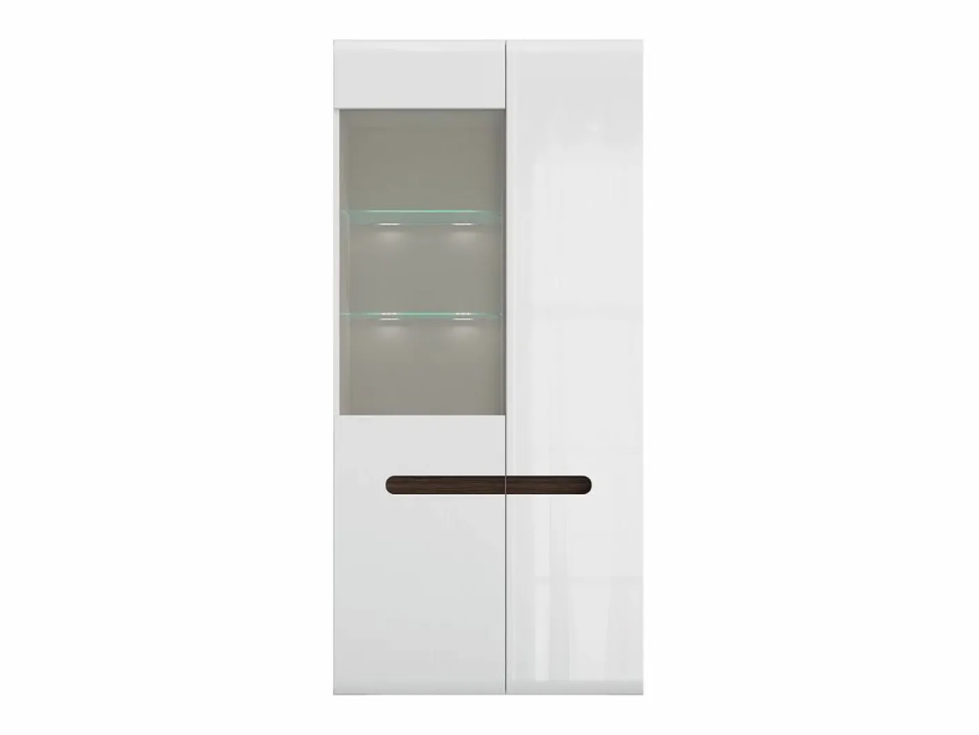 Petits-Meubles Vitrina 2 puertas con LED Darrel lacado y Madera Blanco Outlet