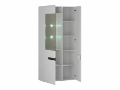 Petits-Meubles Vitrina 2 puertas con LED Darrel lacado y Madera Blanco Outlet
