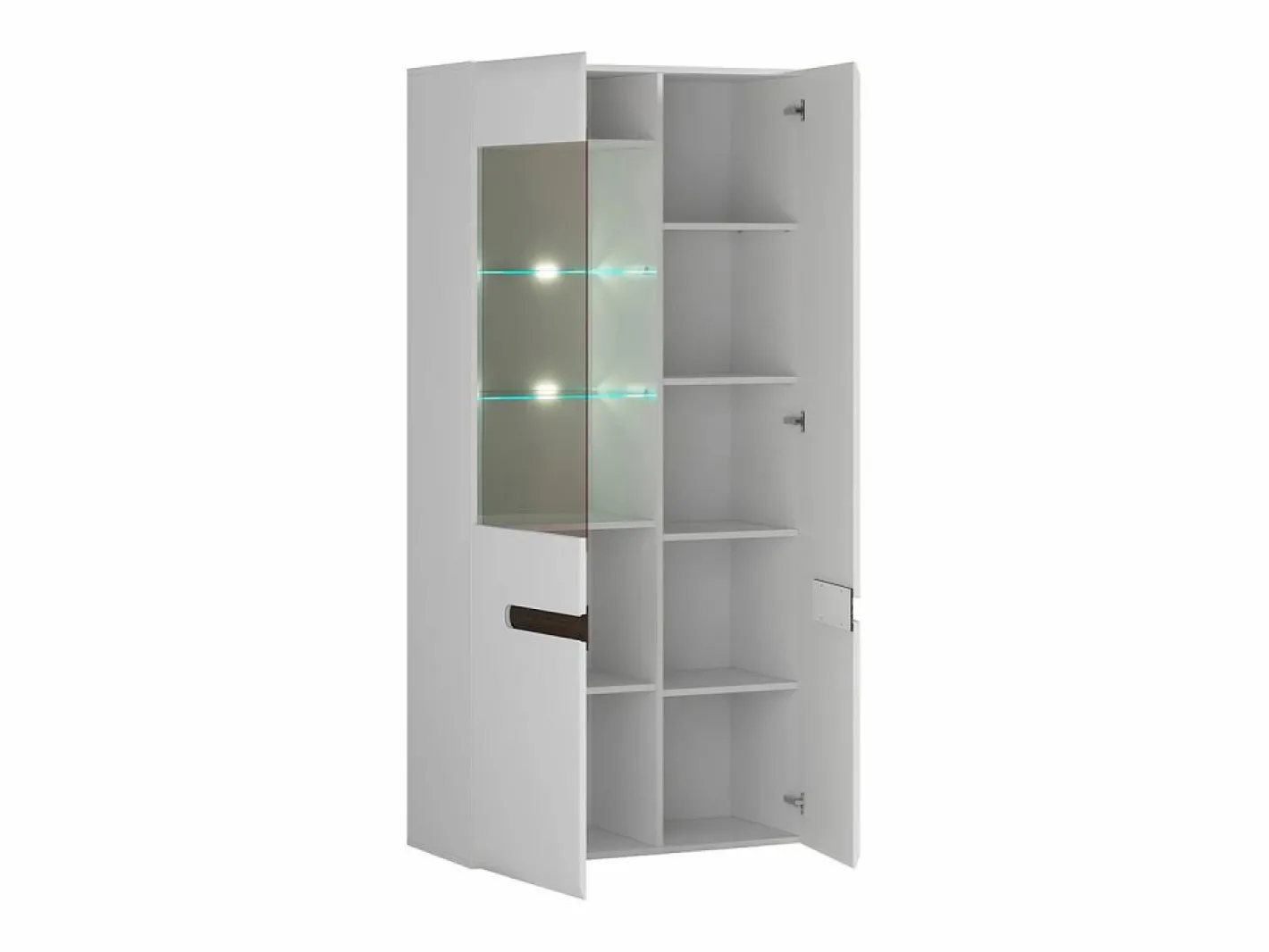 Petits-Meubles Vitrina 2 puertas con LED Darrel lacado y Madera Blanco Outlet